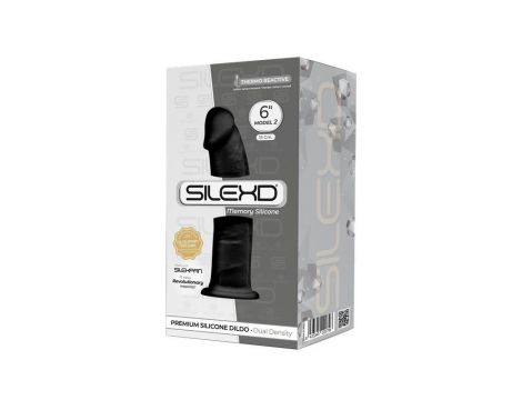 Dildo realistyczne Silexd podwójna gęstość czarny 15 cm - 2